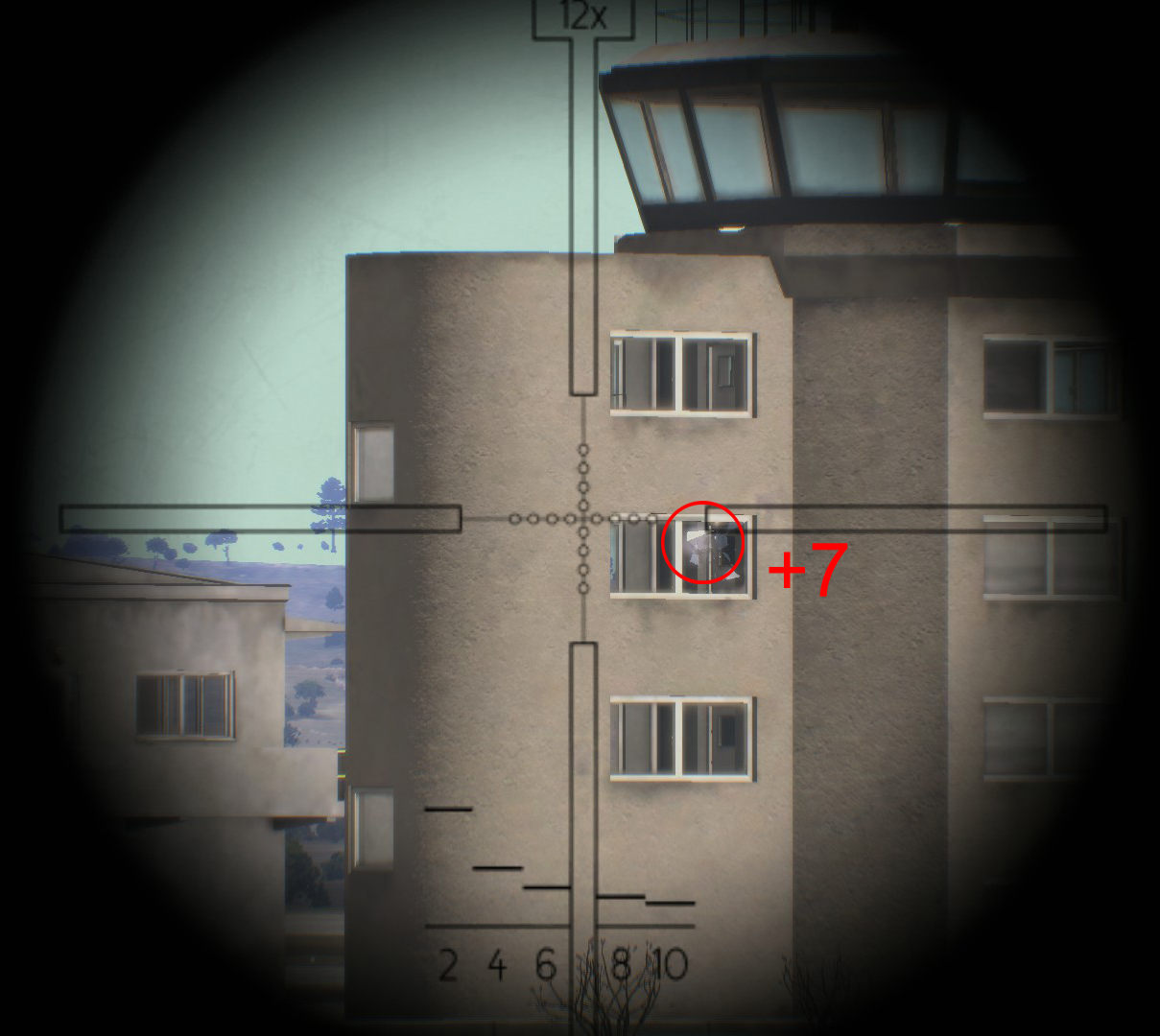 horizontale Anpassung um +7 (nach rechts)