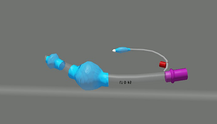 Larynxtubus auf dem Boden