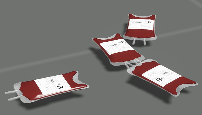 Blut IV mit BG auf dem Boden