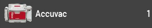 Accuvac im Inventar