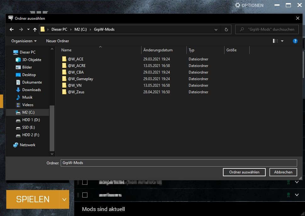 Ordnerauswahlfenster
